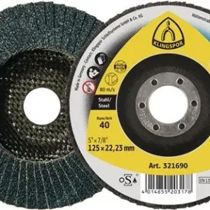 Bestseller KLINGSPOR Fächerscheibe SMT 626 Supra Ø 125 mm Körnung 40 6° konisch INOX Zirkonkorund - 321690
