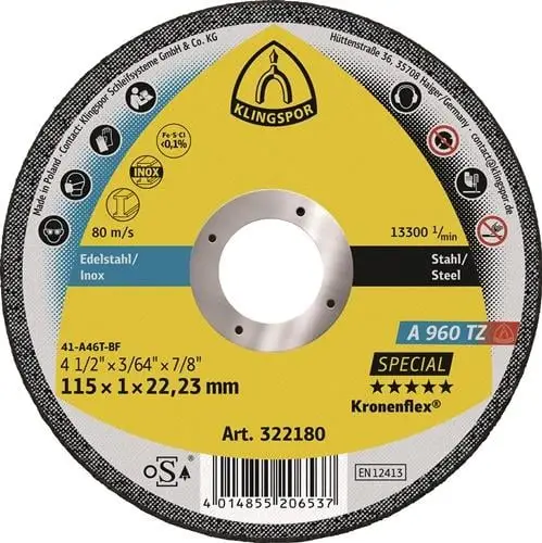 Letzte Chance KLINGSPOR Trennscheibe A 960 TZ Special Ø 125 x 1 mm gerade - 322181