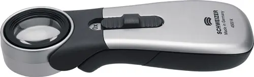 SCHWEIZER Handleuchtlupe Tech-Line CLASSIC Vergr.10x LED Linsen-D.22,8mm - 91042 Garantierte Lieferung