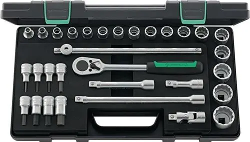 Stahlwille Steckschlüsselsatz 50/54/25/6 KN 31tlg. 1/2″ SW 8-32 mm Anzahl Zähne 36 12-kant - 96031439 Garantierte Lieferung