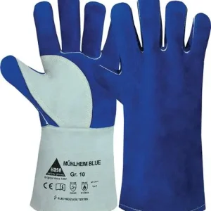 Markenprodukt HASE Schweißerhandschuhe Mühlheim Blue Gr. 10 blau / grau Rindspaltleder - 301080-10