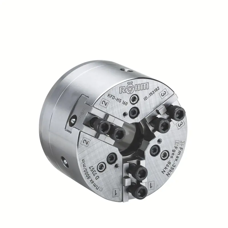 Röhm Kraftspannfutter KFD-HS 250, 3-Backen, Spitzverzahnung 90°, Zylindrische Zentrieraufnahme 220 - 144260 Beliebt