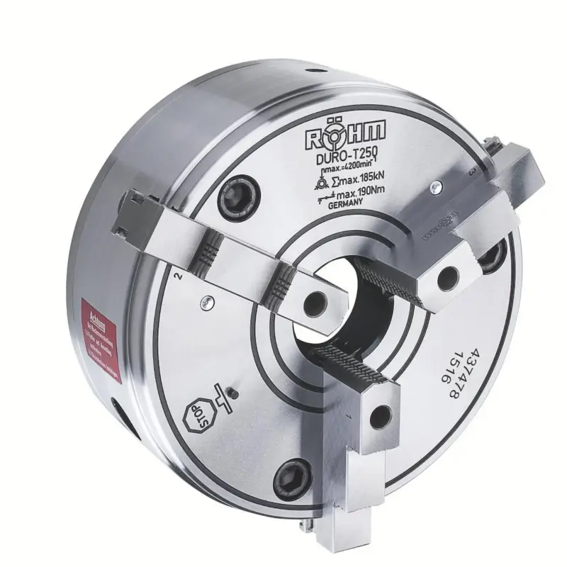 Markenware Röhm DURO-T 315, 3-Backen, Zylindrische Zentrieraufnahme, einteilige Umkehrbacken - 437479