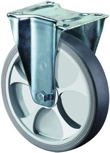 Neuheit BS Rollen Bockrolle D.250mm Trgf.300kg thermopl.Ku.Platte L135xB110mm - L410.B44.250