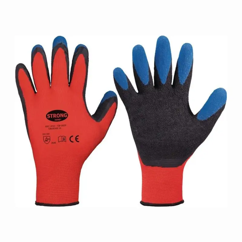 STRONGHAND Handschuhe Tip Grip rot / schwarz / blau EN 388 PSA II Gr. 11 - 0523-11H Finale Aktion