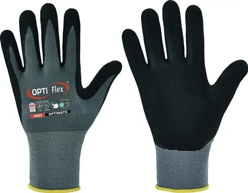OPTIFLEX Handschuh OPTIMATE grau / schwarz EN 420 / EN 388 PSA II Gr. 9 - 0680-09H Direktkauf