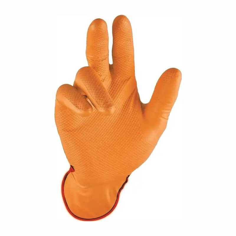 50x STRONGHAND Einweghandschuh Grip orange EN 388 EN 374 PSA III Gr. 9 - 0424-8-9 Sichere Zahlung