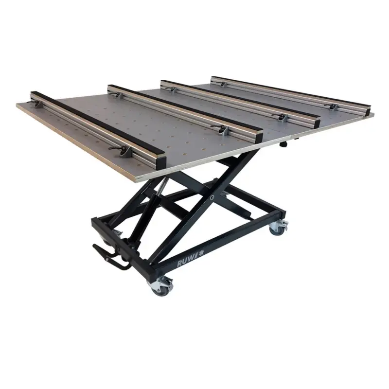 Wochenendangebot RUWI Hubtisch Premium Set HPL Schwenk-Lochrasterplatte Schubkasten und Stauraum