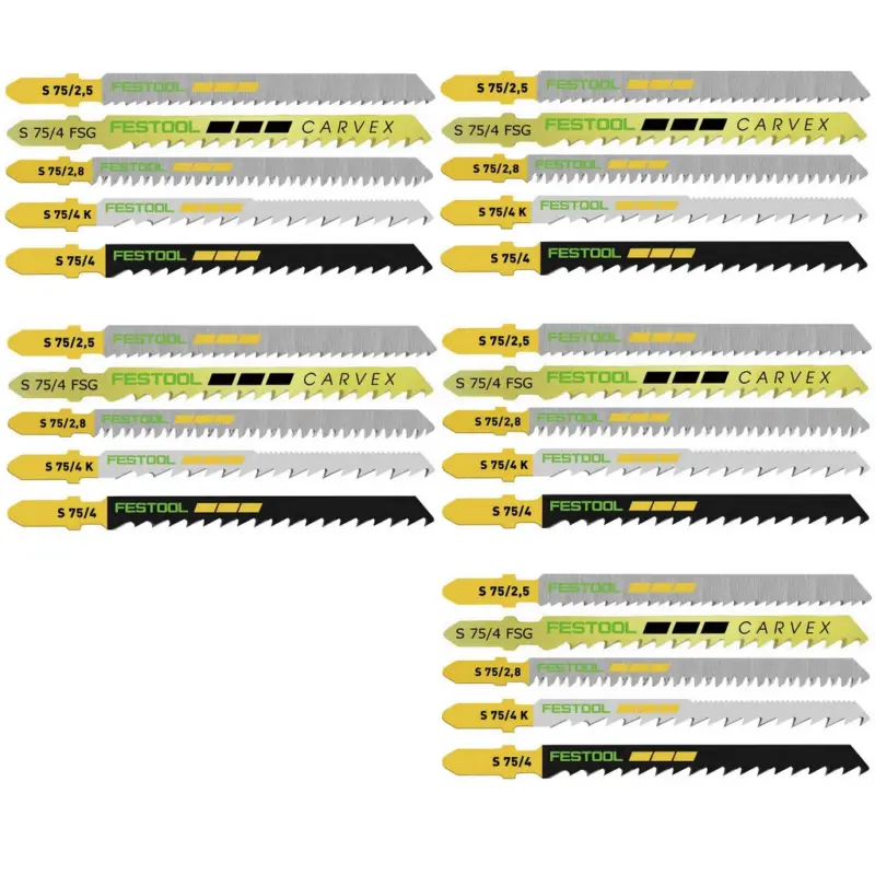 Nur Heute Festool Stichsägeblatt-Set STS-Sort/25 W z. B. für PS 300 PSB 300 PS 400 PSC 400