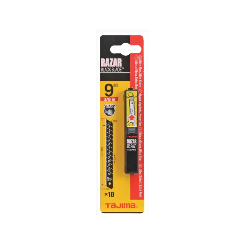 Günstig Tajima Ersatzklingen Razar Black 9 mm Ultra fein 10 Stück LCB30RBC/K1 für DC360