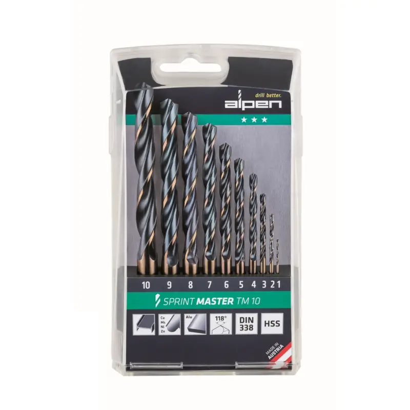 Saisonangebot Alpen Bohrer-Kassette Sprint Master TM 10 10tlg 1,0-10,0 x 1,0 mm 811092100