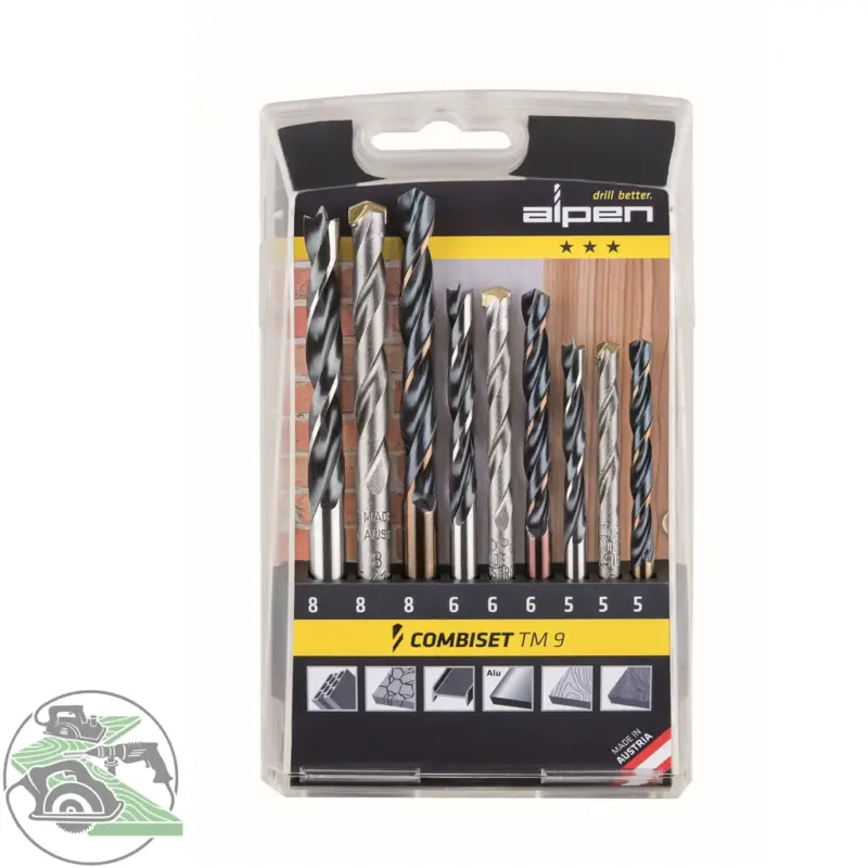 Alpen Bohrer Kassette TM9 Metall Stein Holz 9tlg. Kunststoffkassette 802102100 Heißes Angebot