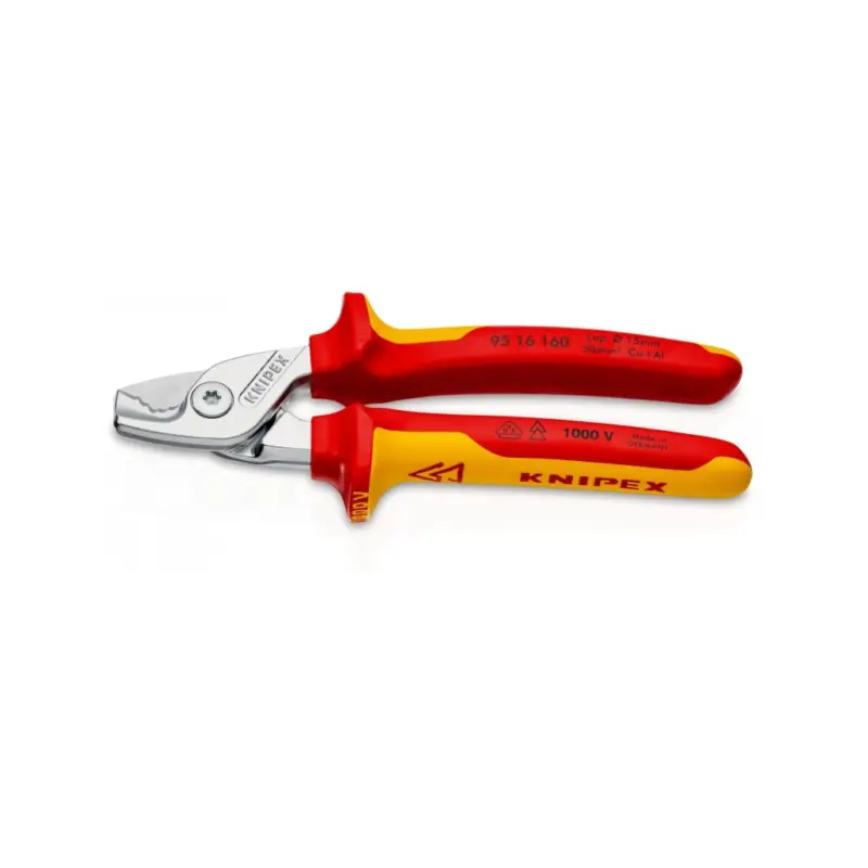 Neuheit Knipex Kabelschere StepCut isoliert verchromt 160 mm klein leicht stark 9516160