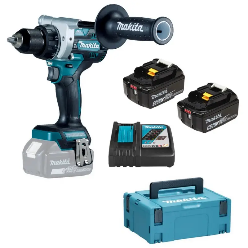 Kracherpreis Makita Akku-Bohrschrauber DDF486RTJ 18V / 5,0 Ah 2 Akkus+ Ladegerät im MAKPAC