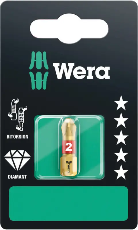 Wera 851/1 BDC SB Bits, PH 2 x 25 mm 05073333001 Schneller Versand