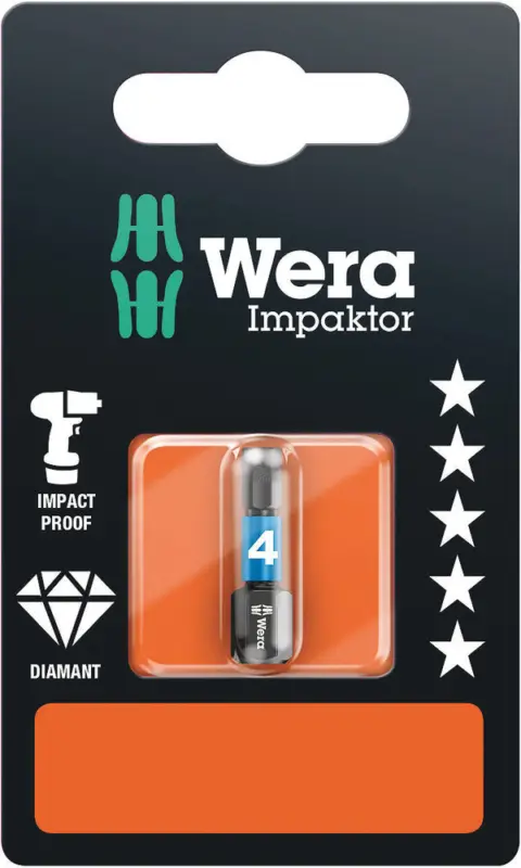Wera 840/1 IMP DC SB Impaktor Bits, 4 x 25 mm 05073904001 Neuheit