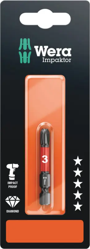 Neu Wera 851/4 IMP DC SB Impaktor Bits, PH 3 x 50 mm 05073957001