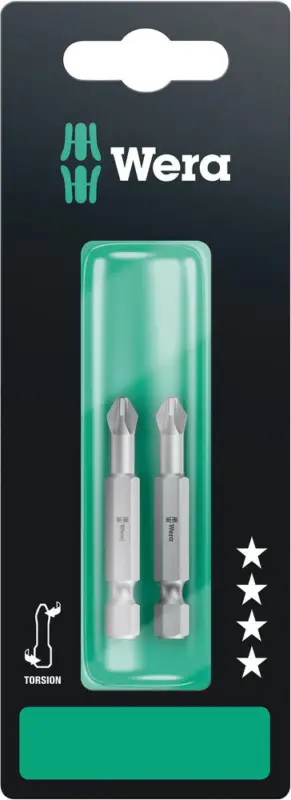 Geprüft Wera 855/4 TZ SB Bits, PZ 2 x 50 mm, 2-teilig 05134385001