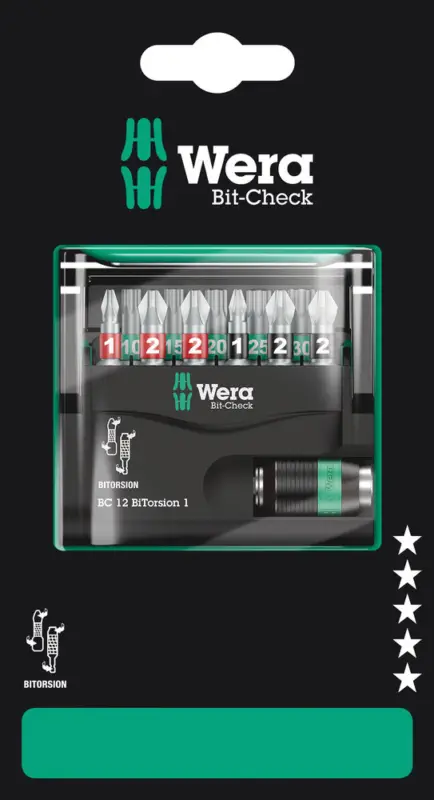 Preiswert Wera Bit-Check 12 BiTorsion 1 SB, 12-teilig 05136385001 Rapidaptor Torx