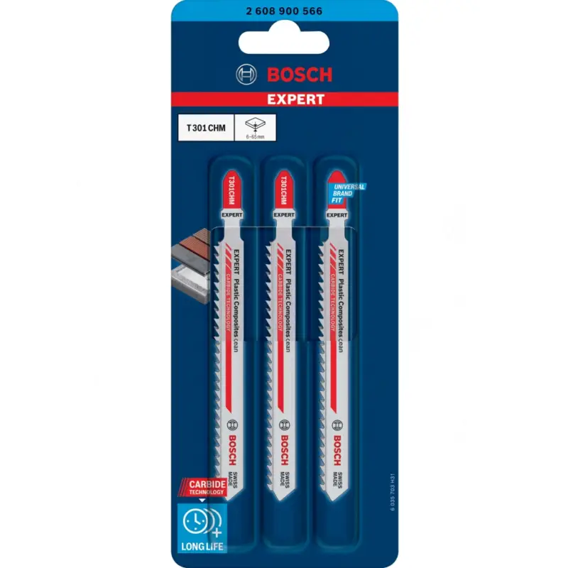 Bestpreis Bosch Stichsägeblätter T301CHM 3 Stück Expert 2608900566 mit Carbide Technology