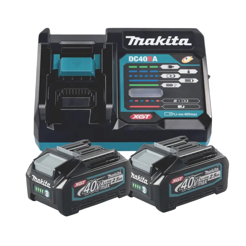 Makita Power Source Kit 40V max. 2,5 Ah Li-Ion 191L76-1 DC40RA 2x Akku BL4025 Preiswert