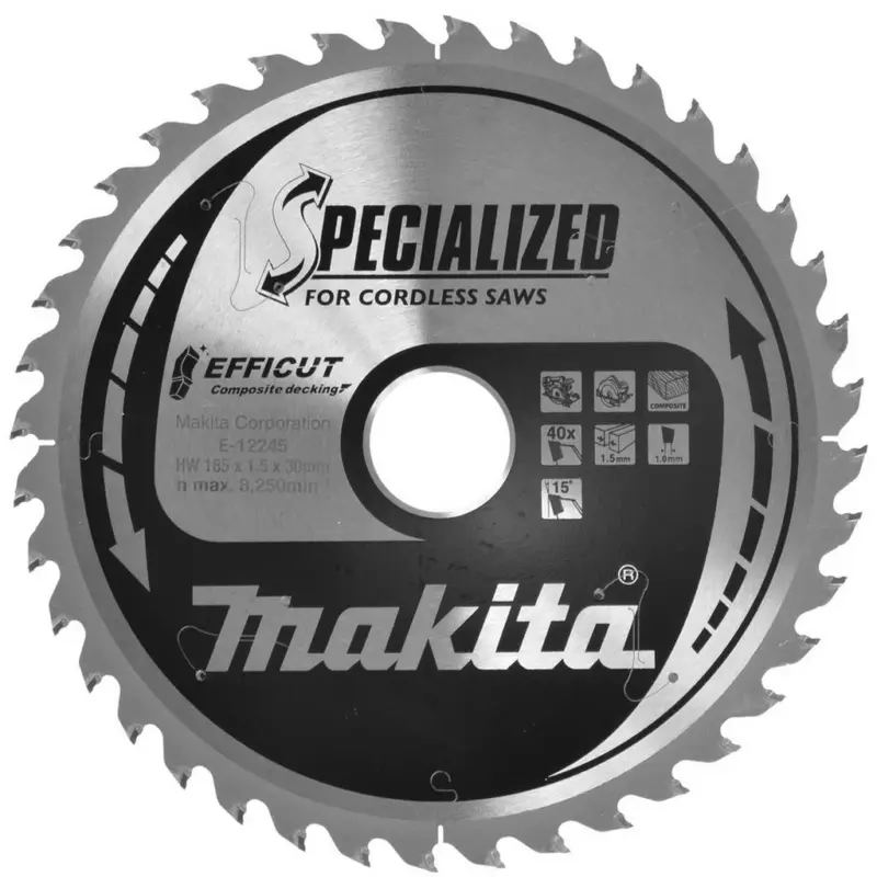 Makita Sägeblatt Säge Sägen WPC Holz 185x1,5x30 Z40 EFFICUT E-12245 Kracherpreis