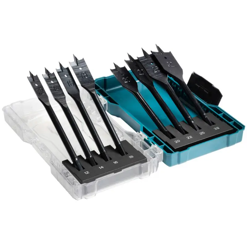 Makita Flachfräsbohrer Set 8-teilig Holzbohrer Bohrer Sechskantaufnahme E-08698 Echt
