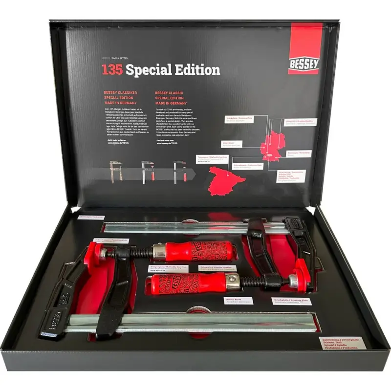 Solange Der Vorrat Reicht Bessey Jubiläumsset 2x Tempergusszwinge 250x120mm Limited Edition TGA25SET-135