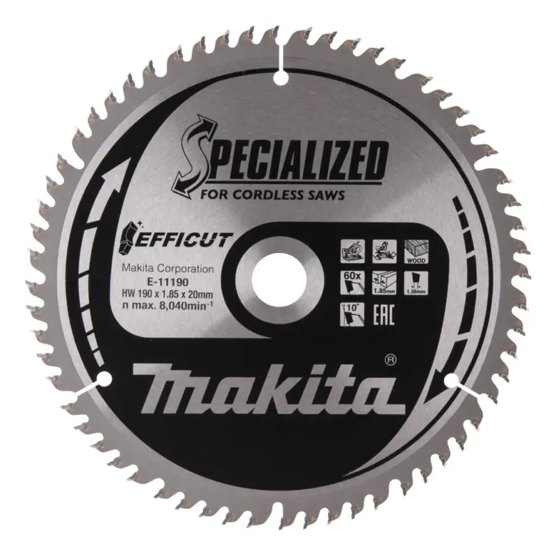 Sofort Bestellen Makita Sägeblatt 190x1,85x20mm 60Z EFFICUT Holz Akku Gehrungssäge E-11190