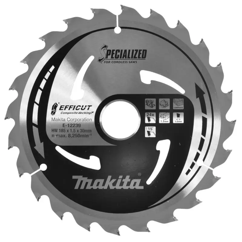 Makita Sägeblatt 185x1,5x30mm 24Z EFFICUT Holz Akku Handkreissäge E-12239 Aktuell