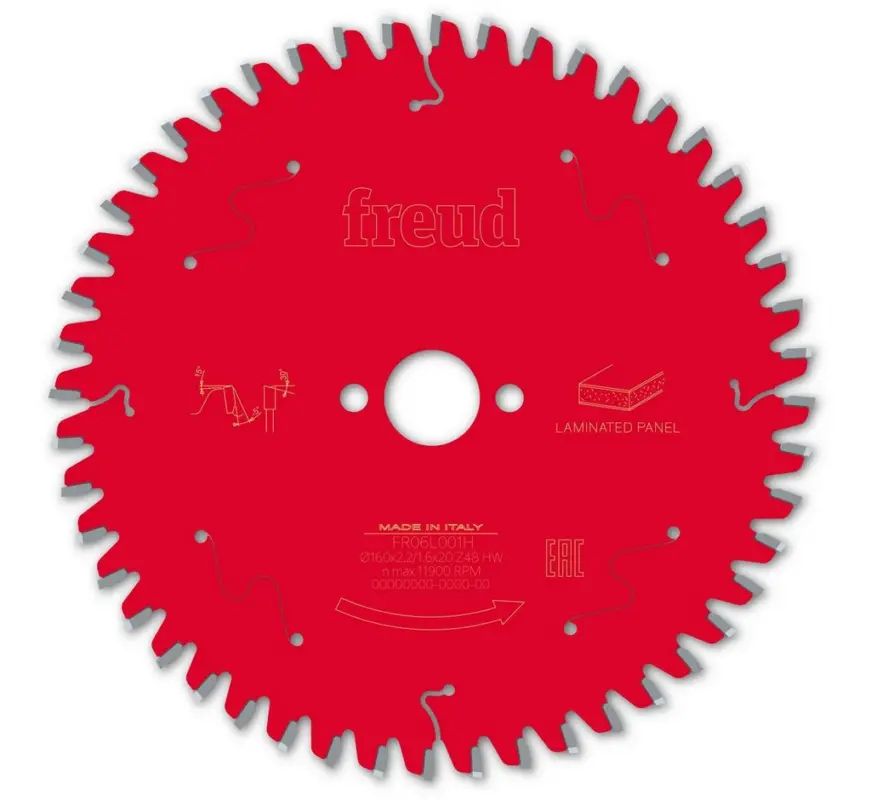 Neuheit Freud Kreissägeblatt FR06L002H 160x20x2,2/1,6mm Z48 Tauchsäge TCG Spanplatten F03FS09799