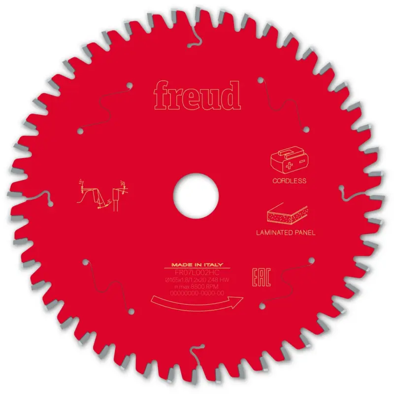 Freud Kreissägeblatt FR07L002HC 165x20x1,8/1,2mm Z48 Akku Handsäge F03FS10076 Billig