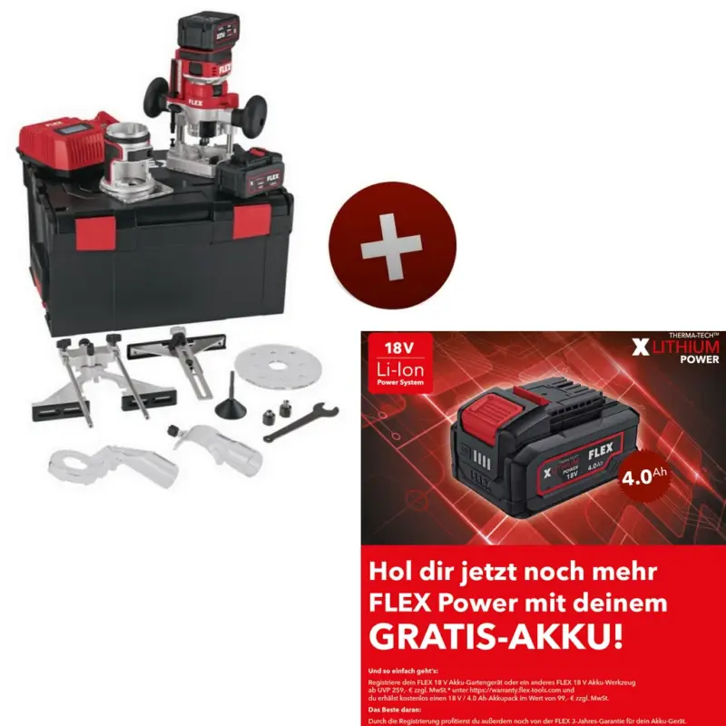 Direktkauf Flex Akku Kanten- und Oberfräse CER 18.0-EC/5.0-Set 18V Ladegerät L-BOXX 531636
