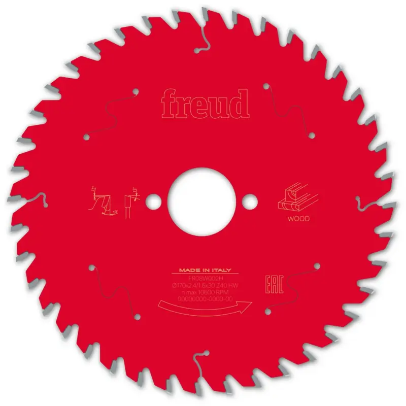 Freud Kreissägeblatt FR08W002H 170x30x2,4/1,6mm Z40 MDF Handkreissäge F03FS09695 Top-Angebot
