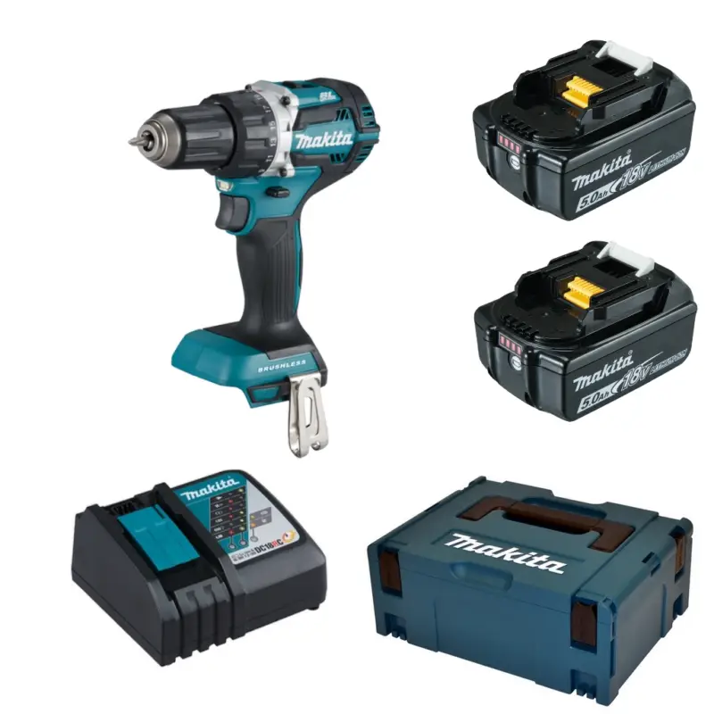 Makita Akku Bohrschrauber Bohren Schrauben Makpac 18V 2x5,0Ah 54Nm DDF484RTJ Bestpreis