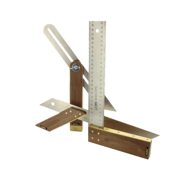 Knallerangebot Hedue Tischler-Set A031 3-teilig Messwerkzeug Tischler-Winkel Gehrmaß Schmiege
