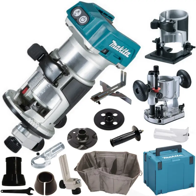 Makita Akku Multifunktionsfräse Fräsen Nuten 18V MAKPAC Gr. 4 DRT50ZJX2 Top-Angebot
