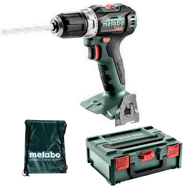 Metabo Akku-Bohrschrauber BS 18 L BL solo + Metabox Transportbox + Sportbeutel Meistverkauft