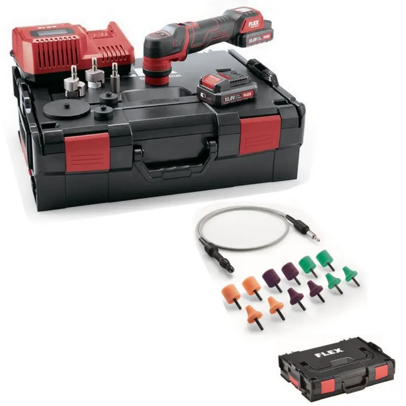 Flex Akku Polierer PXE 80 10.8-EC/2.5 Set rotativ + Flexible Welle FS 140 Set Preiswert