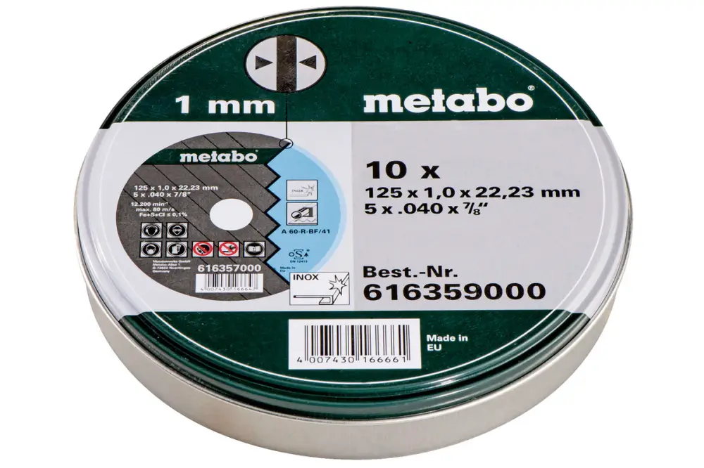 METABO 10 Trennscheiben - SP 125x1,0x22,23 Inox, TF 41 616359000 Zertifiziert