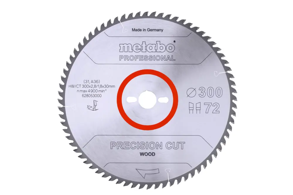 METABO Sägeblatt "precision cut wood - professional", 300x30, Z72 WZ 10° 628053000 Bestseller