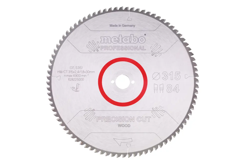 METABO Sägeblatt "precision cut wood - professional", 315x30, Z84 WZ 5° neg. 628225000 Knallerangebot