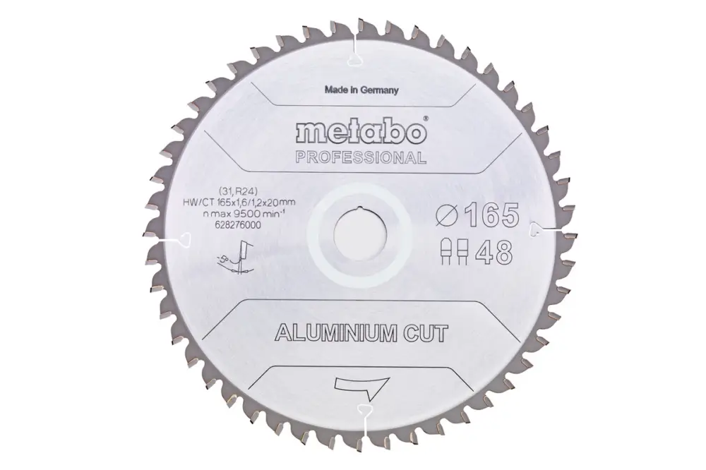 Must-Have METABO Sägeblatt "aluminium cut - professional", 165x20 Z48 FZ/TZ 5°neg 628276000