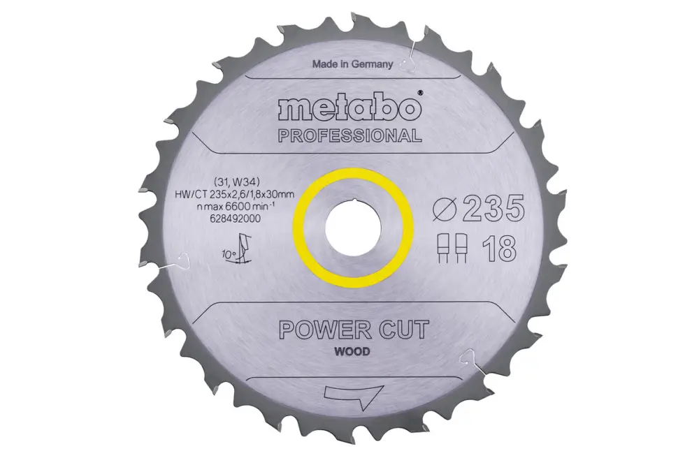 METABO Sägeblatt "power cut wood - professional", 235x30, Z18 FZ/FA 10° 628492000 Must-Have