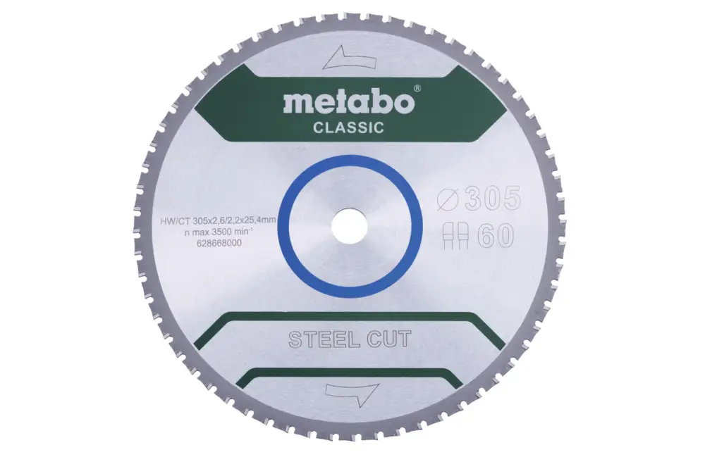 METABO Sägeblatt "steel cut - classic", 305x25,4 Z60 FZ/FA 4° 628668000 Highlight