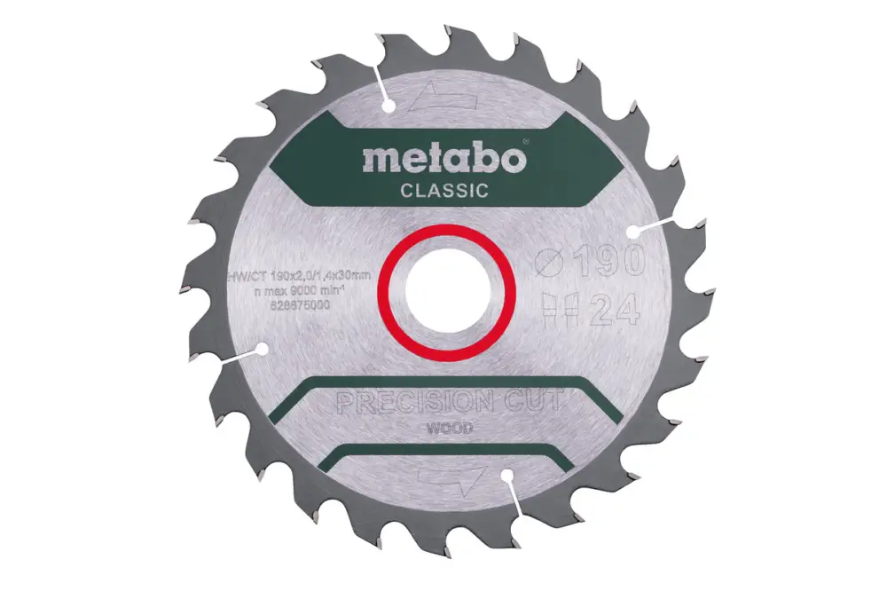 METABO Sägeblatt "precision cut wood - classic", 190x30 Z24 WZ 15° /B 628676000 Highlight