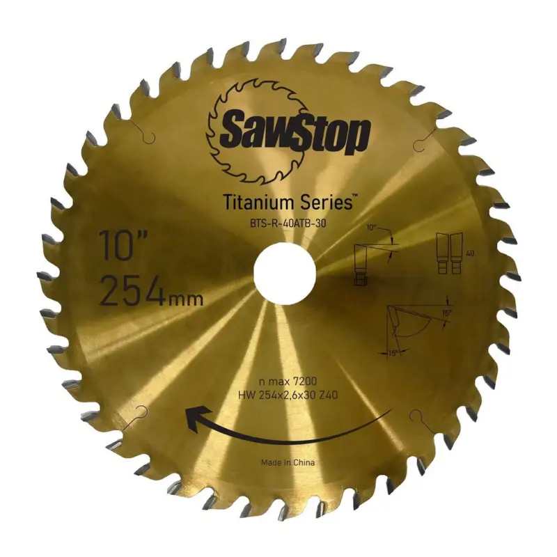 SawStop Sägeblatt TITANIUM 254x3,2/2,2x30 WZ40 BTS-R-40ATB-30 Wochenendangebot