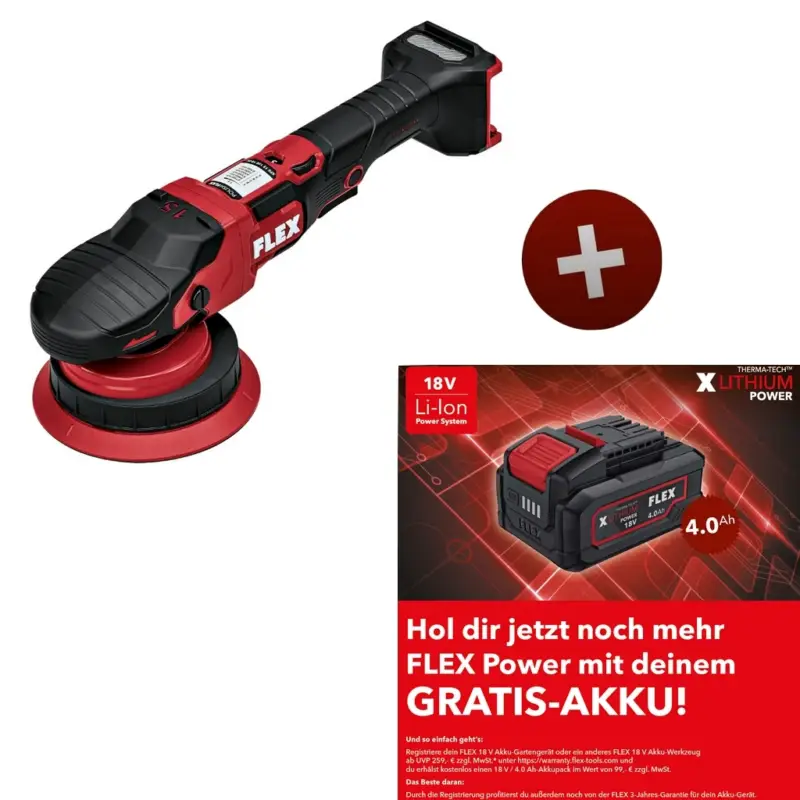 Versand Am Gleichen Tag Flex Akku Exzenterpolierer XFE 15 150 18-EC C mit Freilauf 18V Solo 150mm 532647