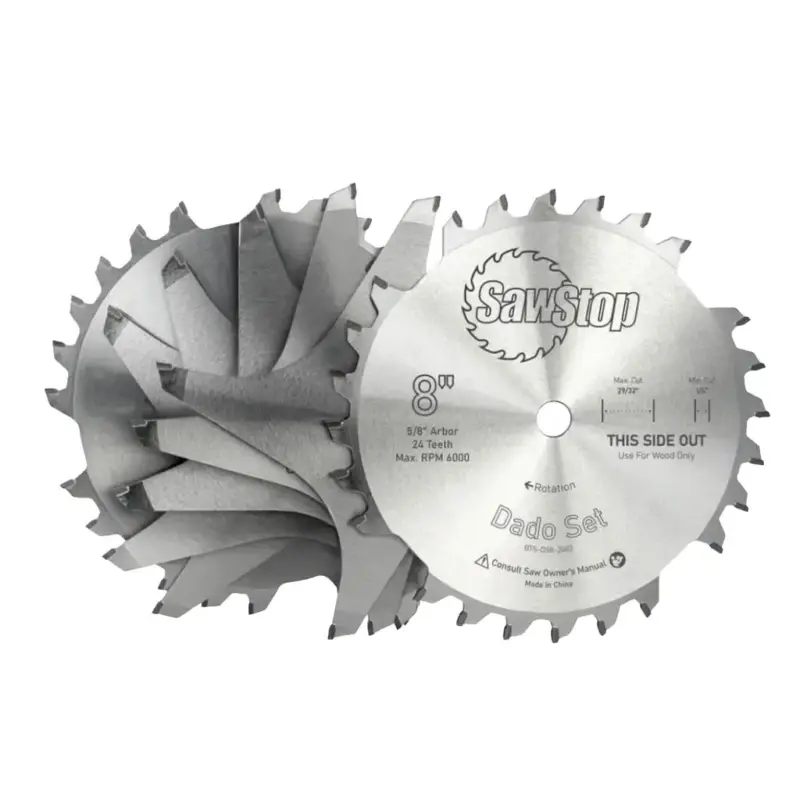 SawStop PREMIUM DADO Sägeblätter Set 24 Zahn maximal 6000 U/min BTS-DS8-2402-I Neue Ware