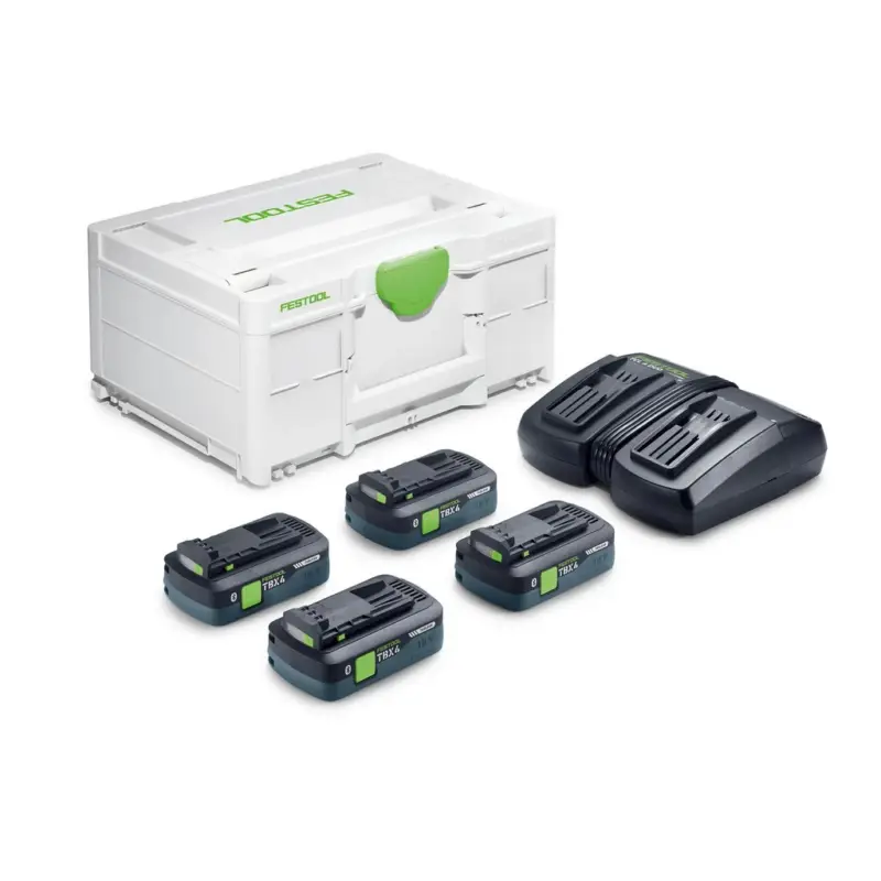 Festool Energie-Set SYS 18V 4xTBX4/TCL6DUO für alle 18 Volt Geräte 578823 Geprüft